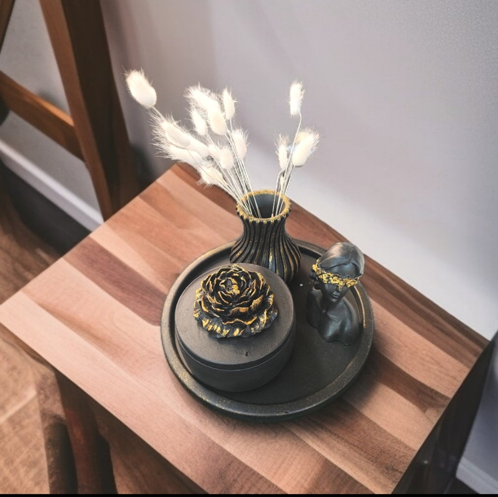 El Yapımı Taş Dekoratif Set