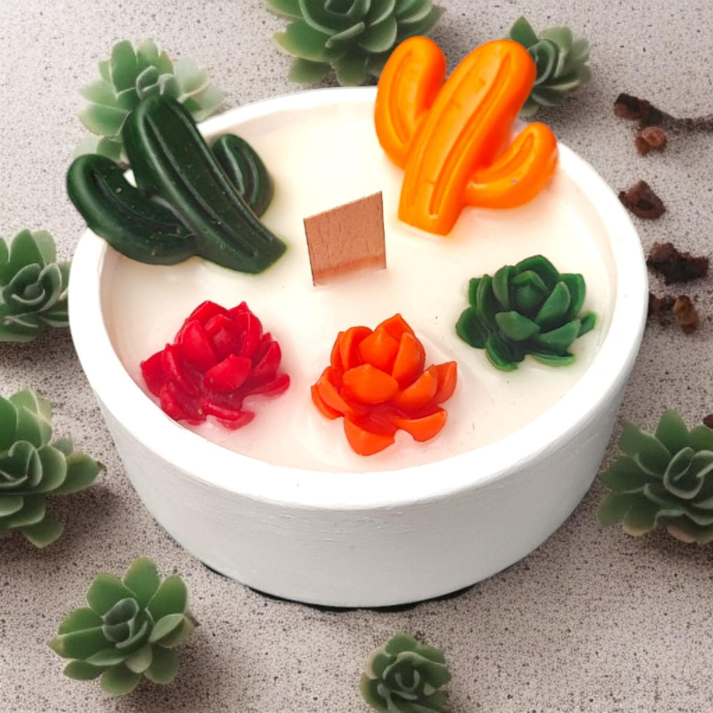 Bubble tabaklı Vanilya Kokulu Ahşap Fitilli Mum