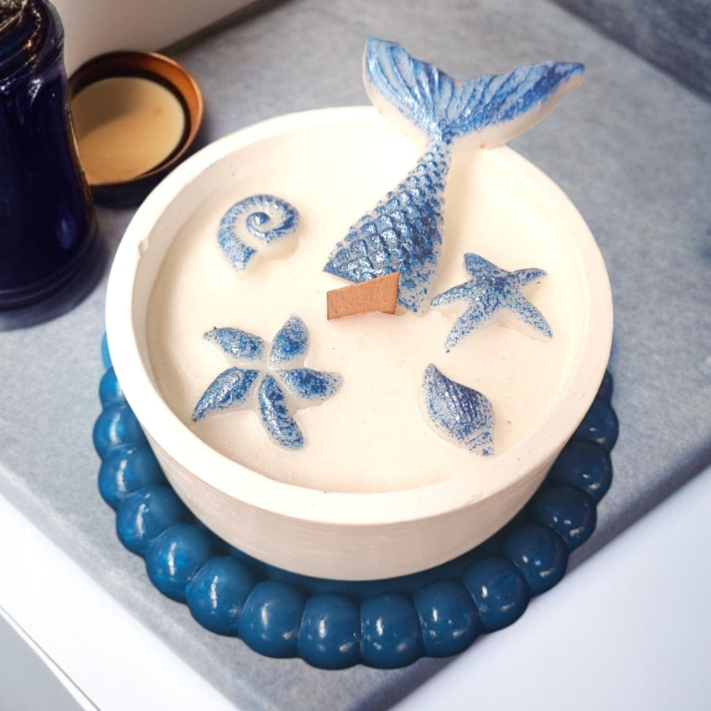 Bubble Tabaklı Vanilya kokulu Ahşap Fitilli  Mum