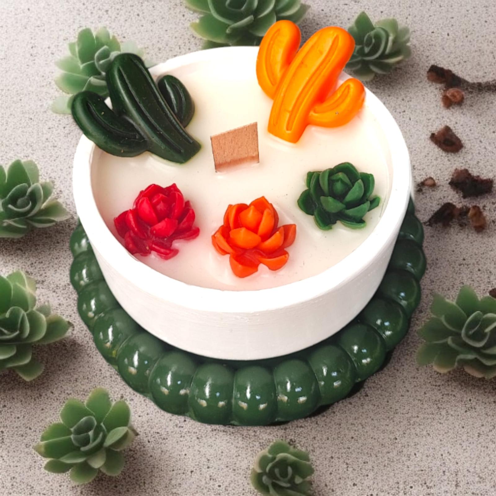 Bubble tabaklı Vanilya Kokulu Ahşap Fitilli Mum